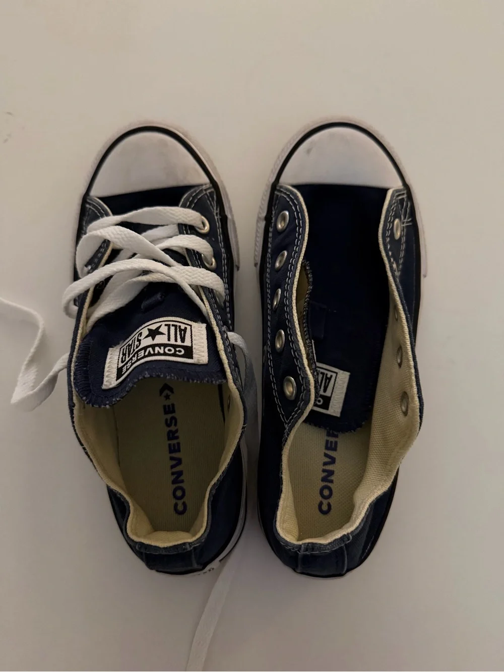 Converse Kids Navy and White Low-Top Sneakers